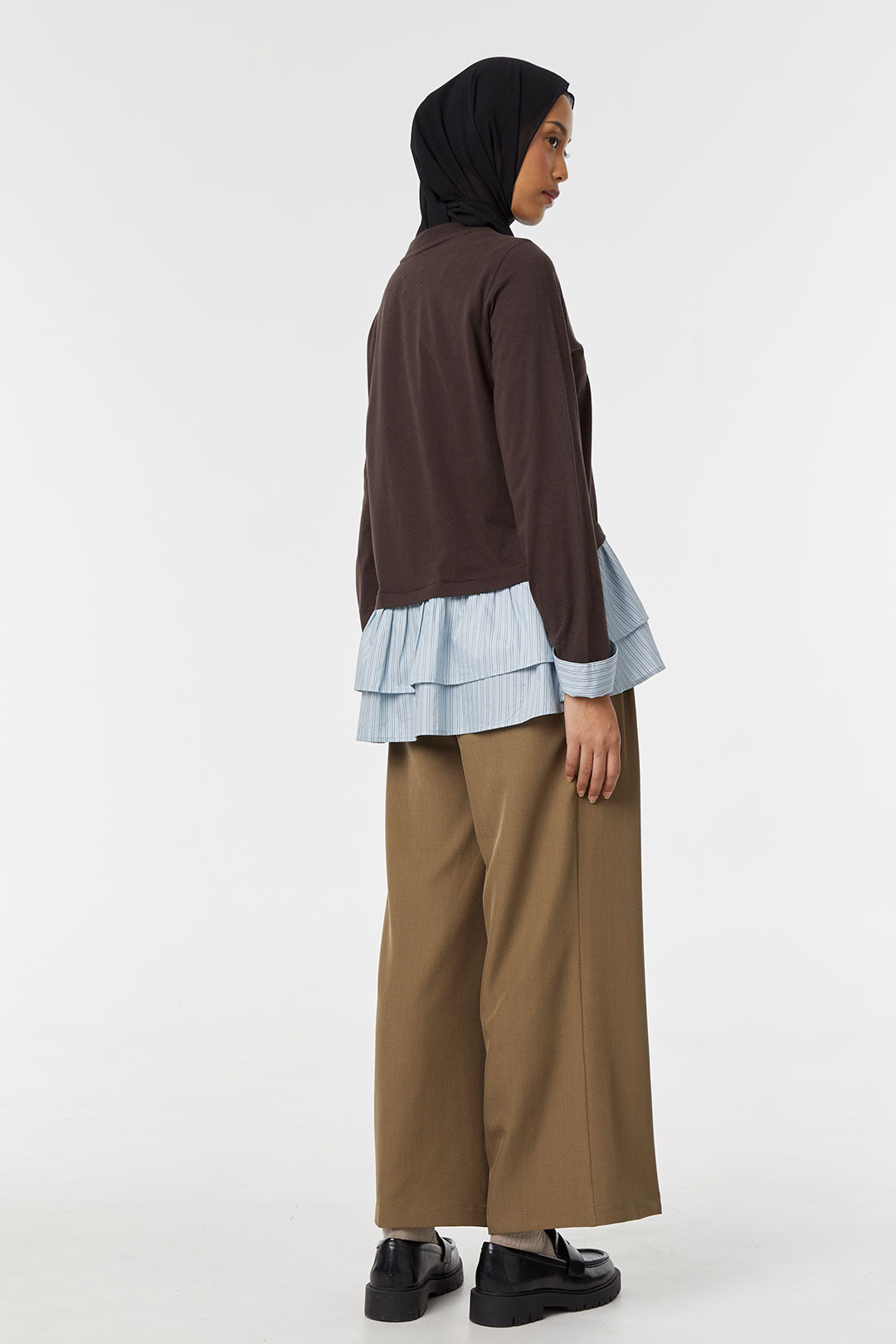 Espresso light blue pinstripe Amani